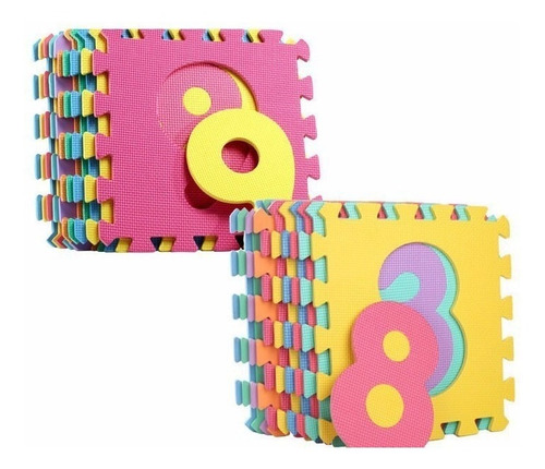 Alfombra Goma Eva Set 10 Cuadros De 30x30 Bebes Y Niños