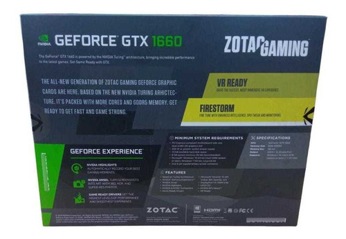 Imagen 2 de 2 de Tarjeta De Video 6 Gb Gtx 1660 Twin Fan