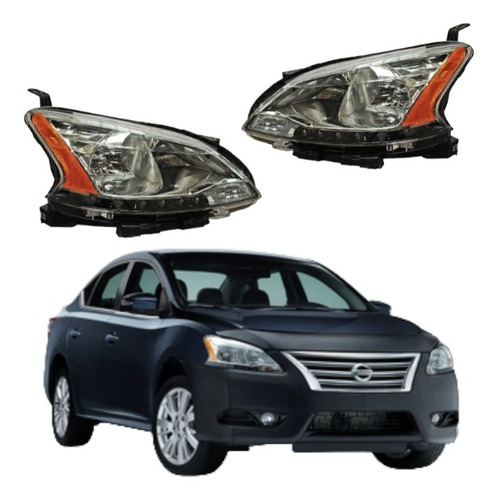 Juego Par Faros Nissan Sentra 2013 2014 2015 2016 Der=izq 