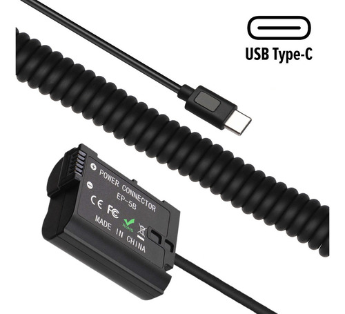 Adaptador Dummy Pd Ep-5b Bateria Nikon En-el15 Espiral Com C