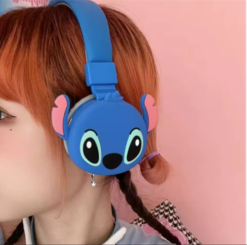 Audifonos Inalambricos Bluetooth Stitch Radio Fm Ah-806 color azul