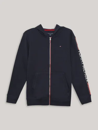 Polerón Hoodie De Niño Con Cierre Azul Tommy Hilfiger