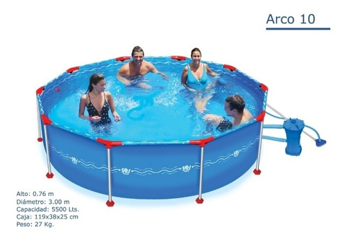 Pileta Sol De Verano Caño Octogonal Arco 10