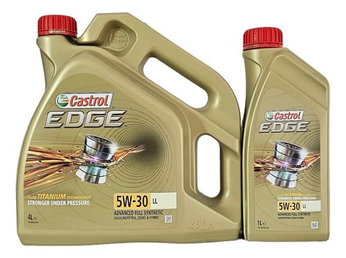 Aceite Castrol Edge 5w30 Ll Sintético- Combo Por 5 Litros 