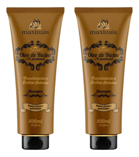 Shampoo Maxihair 500ml Oleo De Ricino + D' Pantenol - 2un
