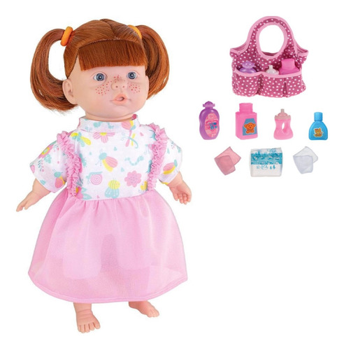 Boneca Reborn Marcelle Ruiva Fala 60 Frases +bolsinha Boneca