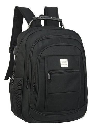 Mochila Com Compartimento Para Notebook 30l Mormaii Mor0206 Cor Preto Desenho do tecido Lisa