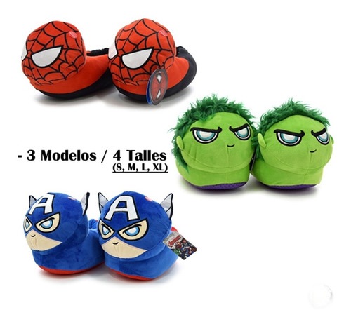 Pantufla Animada Superhéroes Original Con Luces Niños Spider