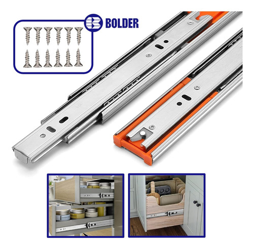 Corredera Extensión Dual Push Open Cierre Suave 50cm 2pz