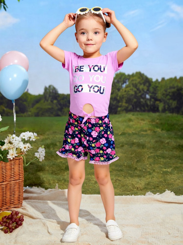 Conjunto Playera Para Niñas 2 Piezas Verano 1