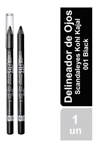 Imagen 1 de 5 de Delineador De Ojos Rimmel Scandaleyes Waterproof Kohl Kajal