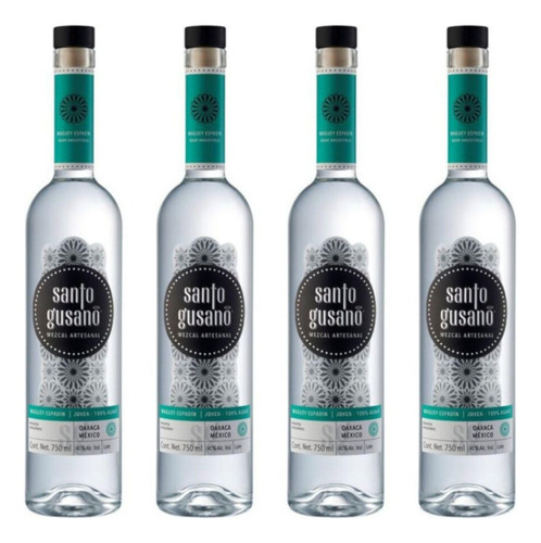 Pack De 4 Mezcal Santo Gusano Joven 750 Ml