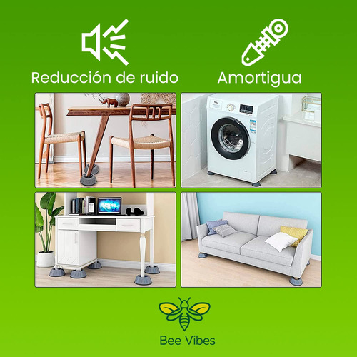 Bee Vibes Bases De Goma Para Lavadora Y Secadora 4 Pk -