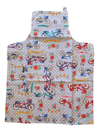 Imagen 1 de 4 de Delantal Cocina Estampado Gabardina Diseños Divertidos