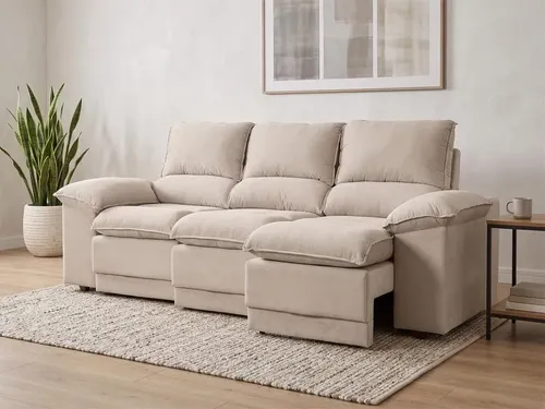 Sofá Plaza 2,3m Com Molas Assento Ret Rec Velosuede-netsofas