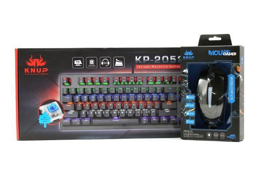 Kit Teclado Mecânico Gamer + Mouse Gamer Preto