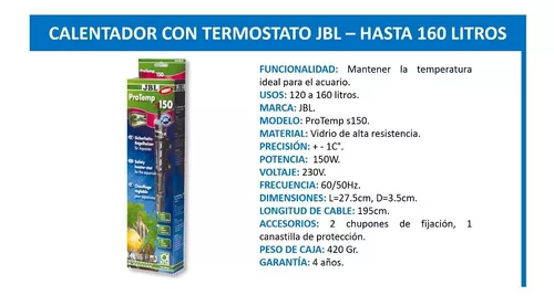 JBL - ProTemp S 150 - Calentador de acuario - 150w