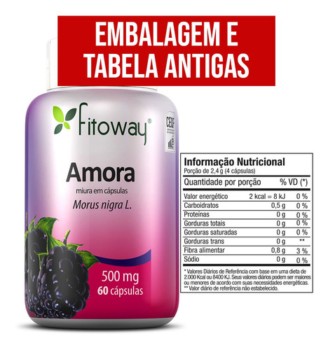 Imagem 5 de 6 de Amora Miura 500mg - Controle Da Menopausa Fitoway 3x60 Caps