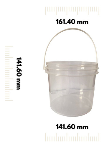 Balde 2.2l Tampa Transparente Para Produto De Limpeza 30 Pçs