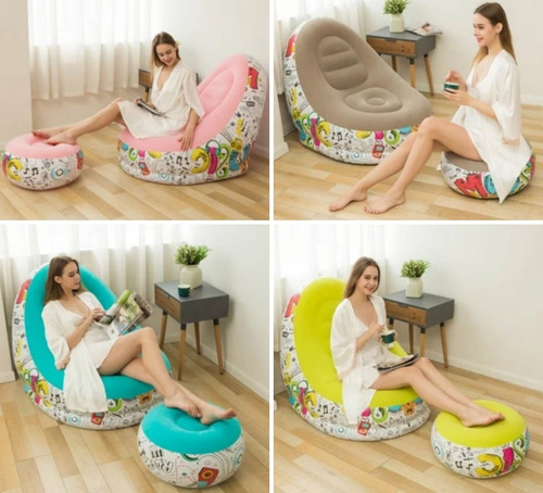 Puff Inflable Con Posa Pies Envío Gratis