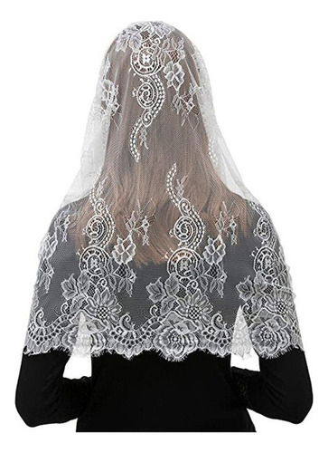 2 Lazhu Velo De Mantilla De Velo De Novia De Encaje Blanco