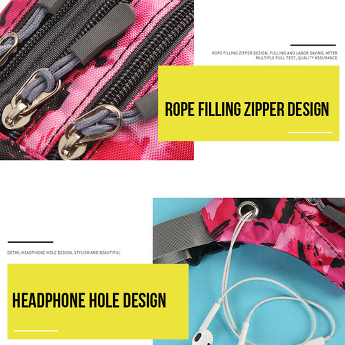 Riñonera Deportiva Con Estampado De Camuflaje Para Mujer