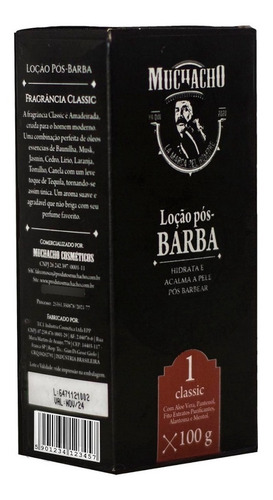 Loção Pós Barba Muchacho Classic - ação suavizante, calmante e hidratante da pele