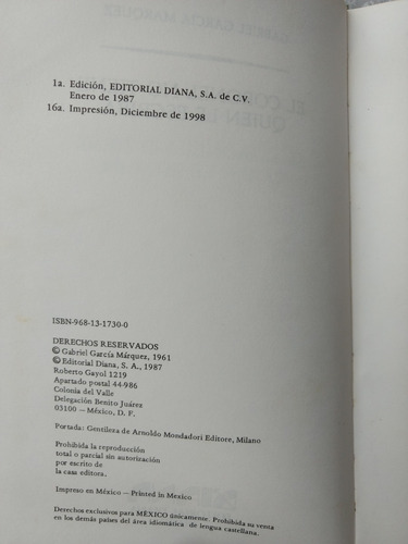 Libro El Coronel No Tiene Quien Le Escriba (Usado)