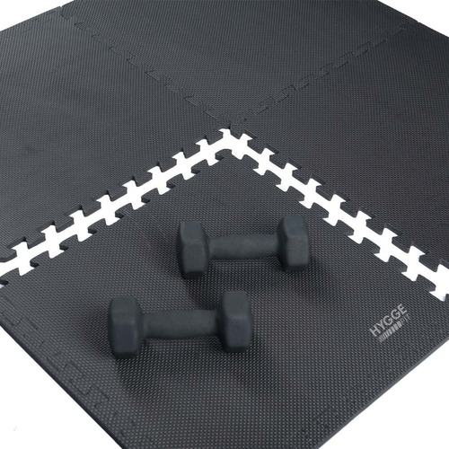 Pack X4 Piso Goma Eva Encastrable + Bordes 50x50cm 10mm Gym