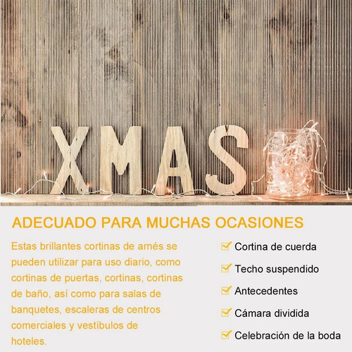 2 Cortinas De Hilo Decorativas Fiestas Puerta Con Flecos