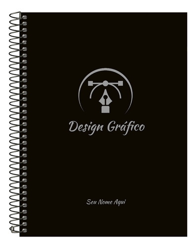 Caderno Universitário Personalizado Profissões Prata 240 F Cor Design Gráfico