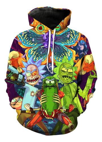 Sudadera Con Capucha Con Estampado Anime Rick Y Morty Niño