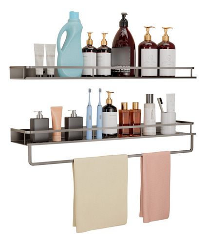Ducha Organizador Repisas Regadera De Aluminio Estante 2pcs Gris
