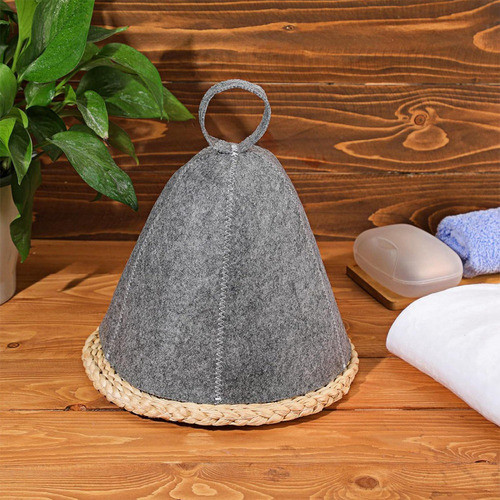 Zzc Touca De Banho Anti-calor Para Sauna, Lã Grossa,