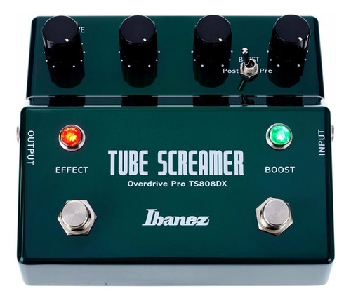 Pedal De Efecto Ibanez Ts808dx Pro Tube Screamer Exhibido Color Verde Oscuro