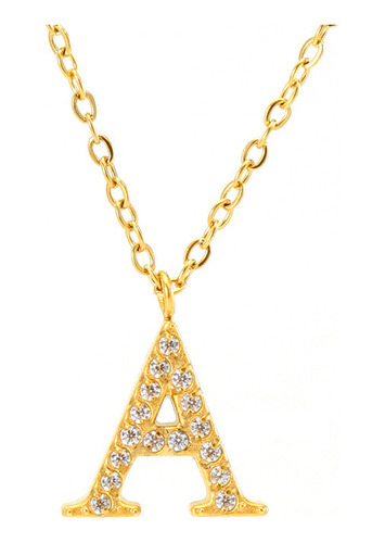 Colgante De Collar De Diamantes Chapado En Oro De 26 Letras