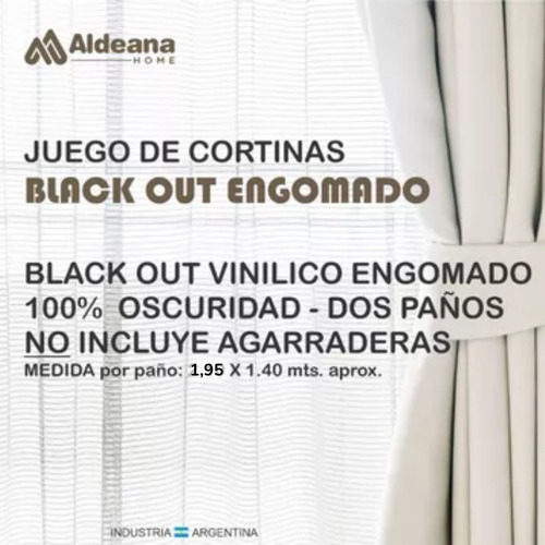 Cortina Black Out Engomada Para Barral Color Gris 140x195cm