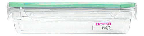 Pote Hermético De Plástico Freshy 820ml Verde - Sanremo Cor Transparente