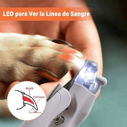 Cortauñas Para Perro Corta Uñas Canino Con Luz Led