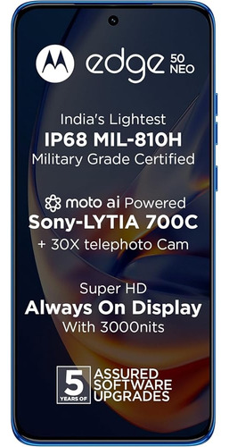 Motorola Moto Edge 50 Neo 512 Gb Interna 12gb Ram Esim Nfc Azul