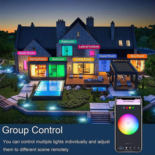 Lámpara De Techo Inteligente Rgbcw Fullcolor Dimming Light A