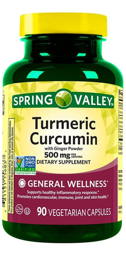 Cúrcuma 500mg 90 Cápsulas Veganas Spring Valley 