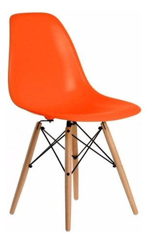 Set 2 Sillas Eames Style Naranja - Excelente Calidad! Asiento Sin Tapiz Diseño De La Tela Sin Tela