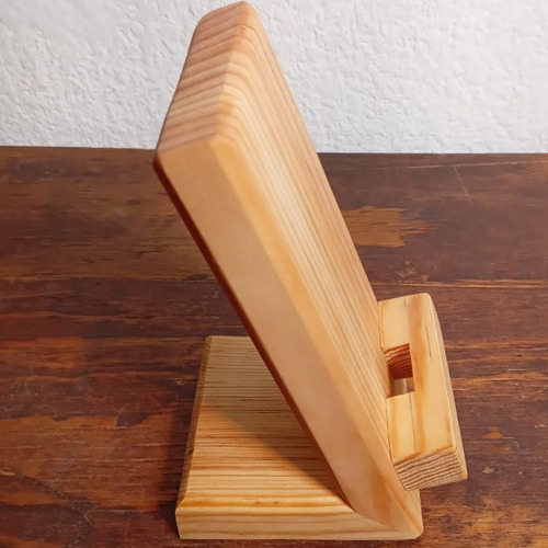 12p Base Porta Celular En Madera Rustica Natural Minimalista
