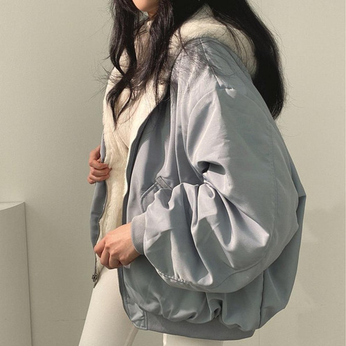 Chamarra Bomber Acolchada Reversible Para Mujer Con Capucha