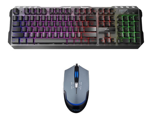 Kit Teclado Gamer Teclas Iluminadas Y Mouse Gamer Noganet Ultimo Modelo Premium