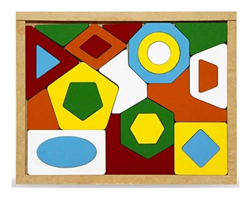 Jogo de Quebra-Cabeça Geométrico - 13 peças com ímã