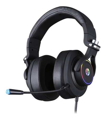 Auriculares Gamer Stereo 1 P2+USB H500 negros con micrófono HP RGB, color claro