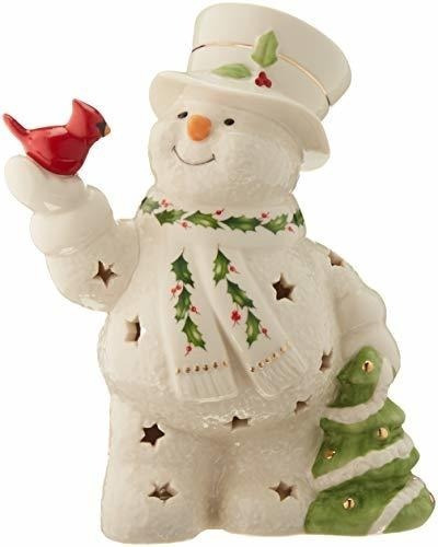 Lenox Feliz Acebo Días Muñeco De Nieve Lit Figura Decorativa