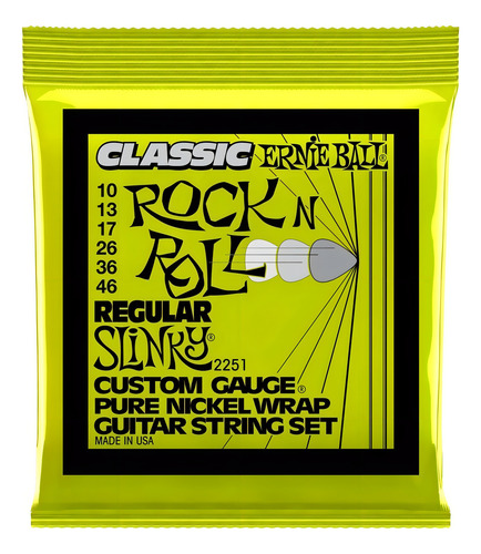 Ernie Ball 2251 Cuerdas Guitarra Eléctrica Regular 10-46